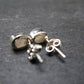 Very Rare White Cryolite 925 Silver Stud Earrings from Greenland - 0.6" - 1.42 Grams