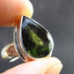 Moldavite Tektite Facetted Silver Ring from Czech Republic - Size 8 - 8.19 Grams