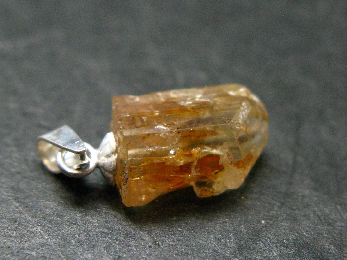 Imperial Topaz Crystal Pendant From Brazil - 0.8" - 1.35 Grams