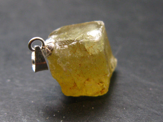 Barite Crystal Silver Pendant From USA - 0.8" - 4.7 Grams