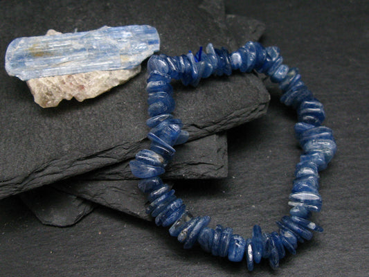 Blue Kyanite Genuine Bracelet ~ 7 Inches ~ 10mm Tumbled Beads