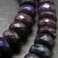 Purple Sugilite Rondelle Faceted Beads Necklace From Namibia - 19" - 37.50 Grams