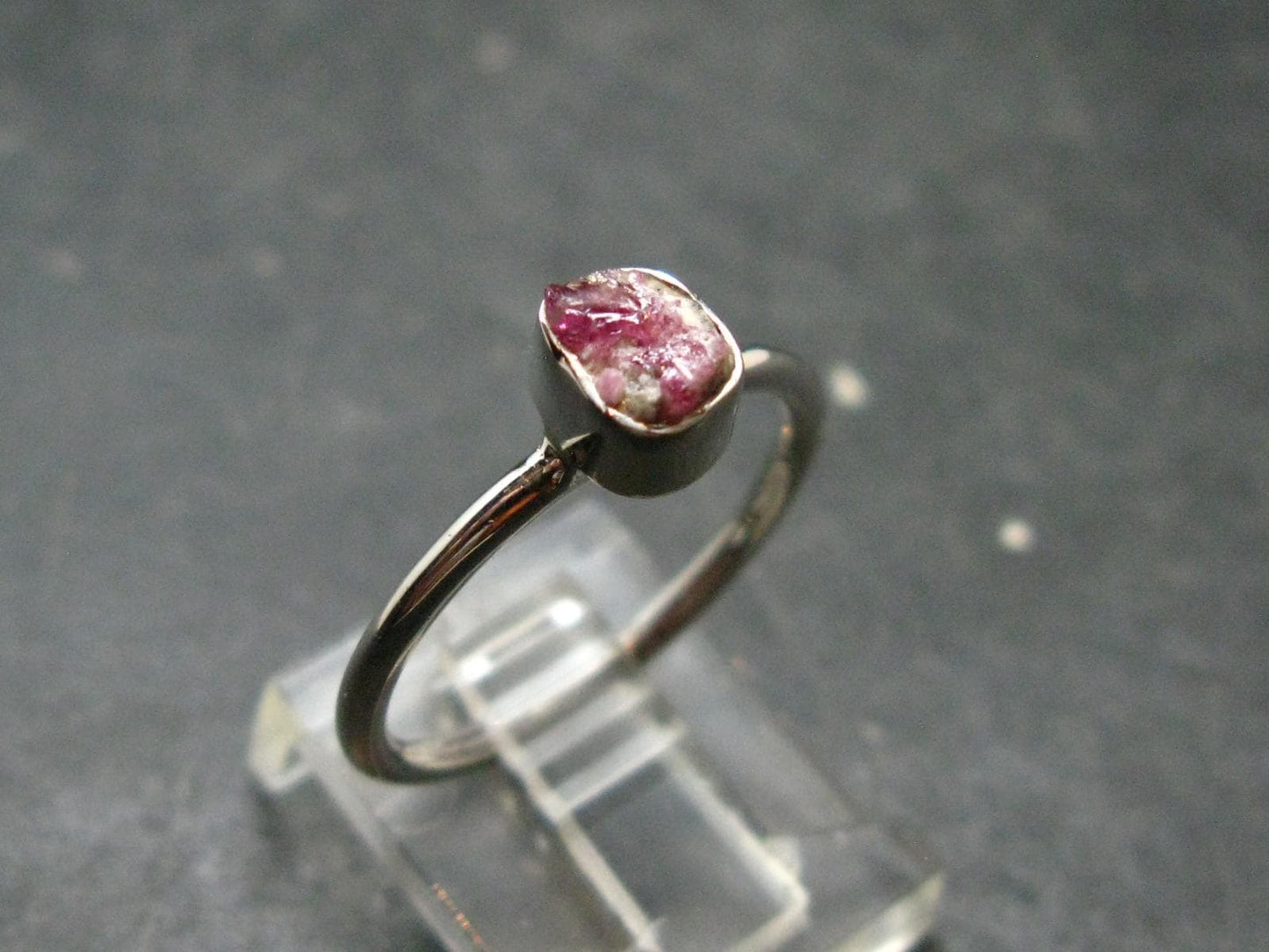 Bixbite Red Emerald Beryl Silver Ring From Utah USA - Size 6 - 1.83 Grams