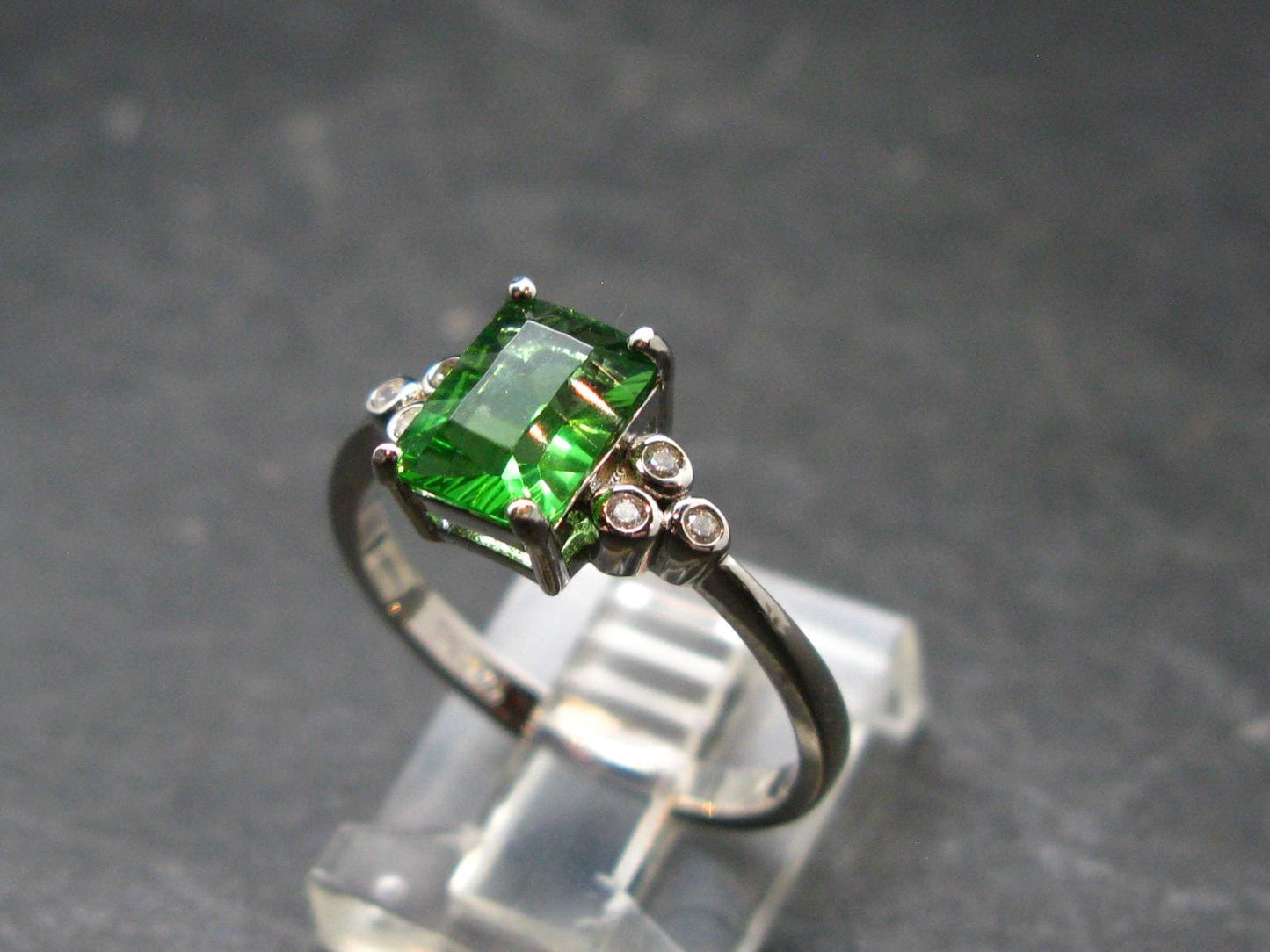 Helenite Gaia Stone Gem Sterling Silver Ring From Washington - Size 8 - 1.69 Carats