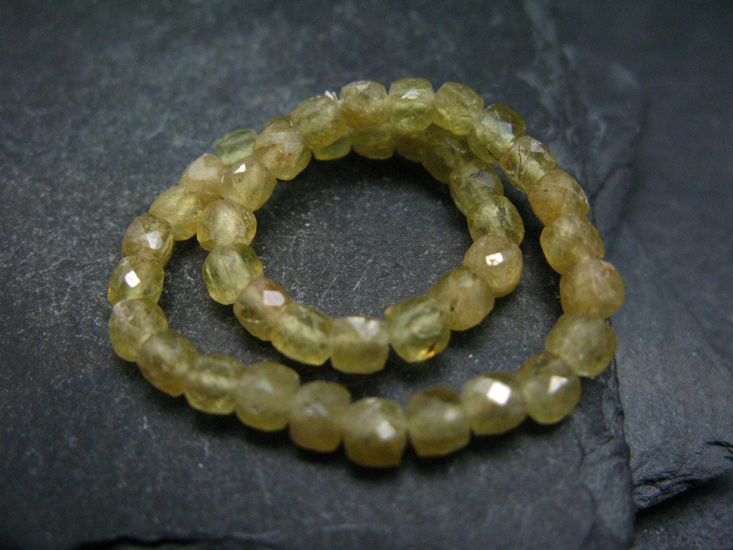 Rare Golden Apatite Genuine Bracelet From Mexico ~ 7 Inches ~ 5mm Facetted Beads