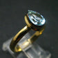 Natural Blue Topaz Sterling Silver Gold Plated Ring - 3.34 Grams - Size 9