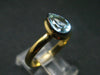 Natural Blue Topaz Sterling Silver Gold Plated Ring - 3.34 Grams - Size 9