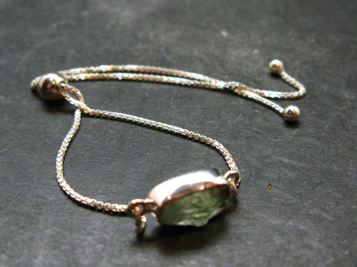 Moldavite Silver Bracelet Adjustable Length - 3.0 Grams