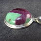 Ruby In Zoisite Silver Pendant from India - 1.3" - 6.7 Grams