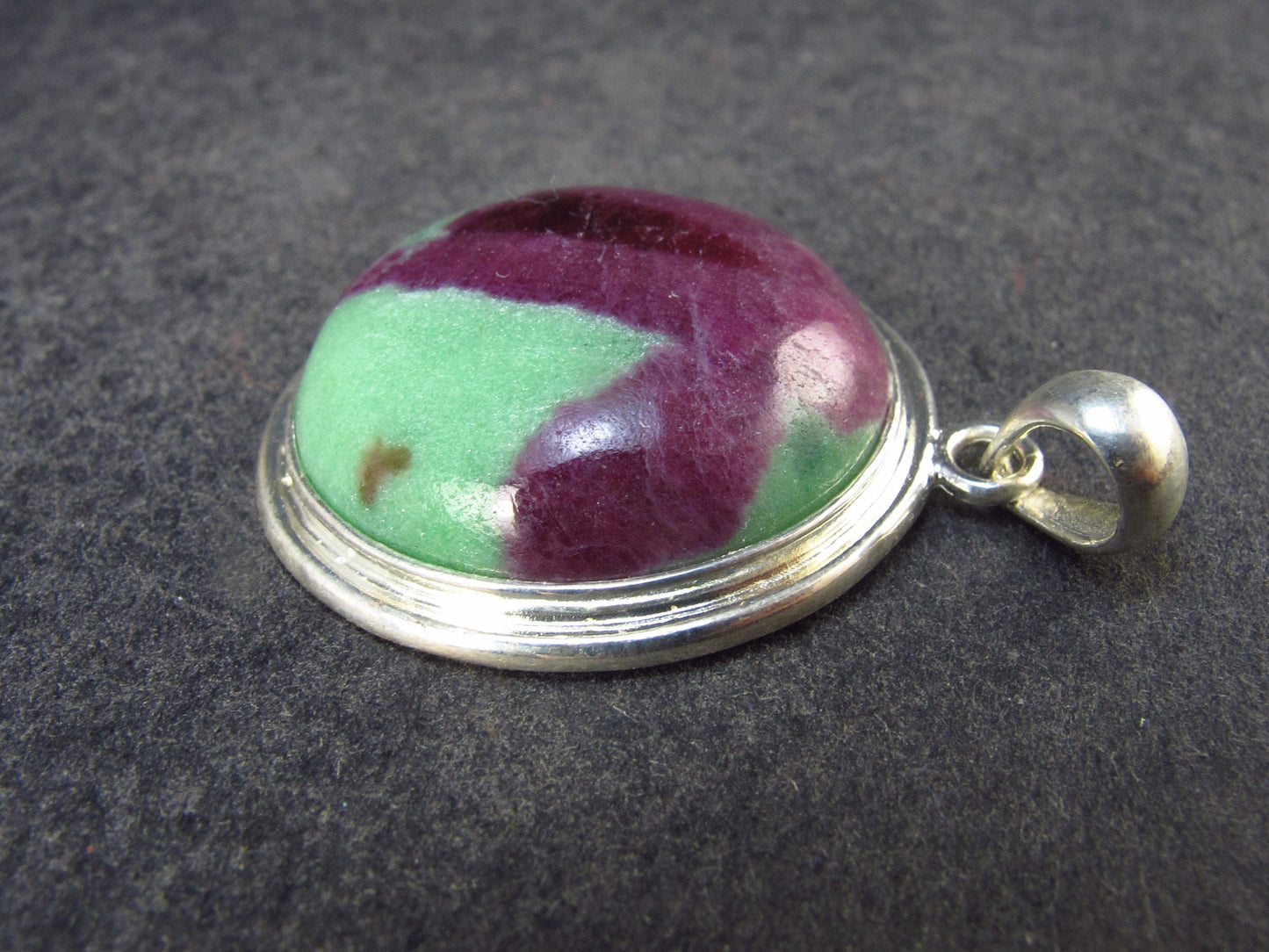 Ruby In Zoisite Silver Pendant from India - 1.3" - 6.7 Grams