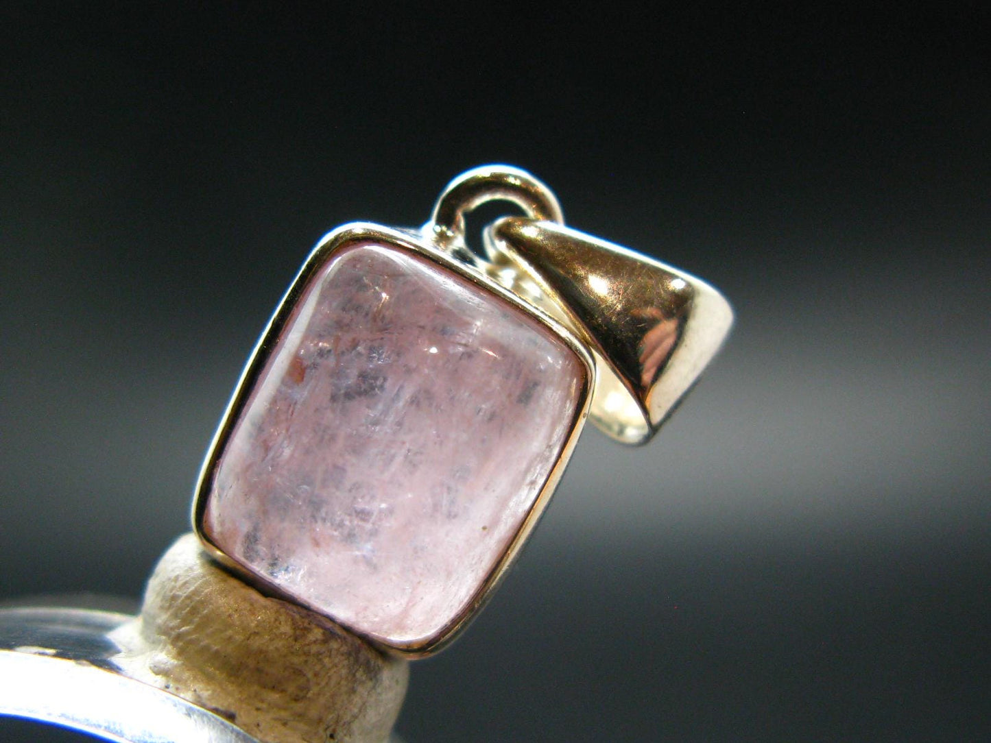 Pink Morganite Silver Pendant From Brazil - 0.8" - 2.3 Grams