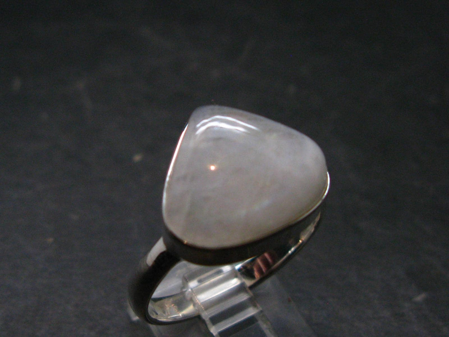 Natural Glow From Inside Moonstone Silver Plated Ring - 5.11 Grams - Size 11