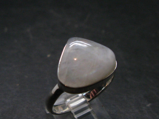 Natural Glow From Inside Moonstone Silver Plated Ring - 5.11 Grams - Size 11