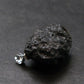 Tibetan Black Tektite Silver Pendant From Tibet - 0.9" - 5.03 Grams