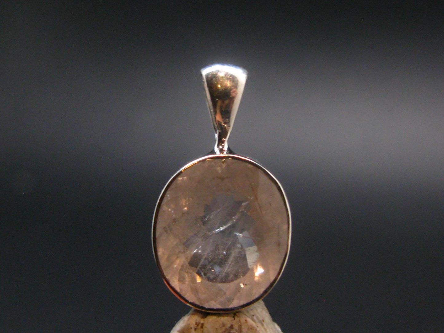 7.02 Carat Phenakite Phenacite Gem Sterling Silver Pendant from Russia - 0.8" - 3.09 Grams