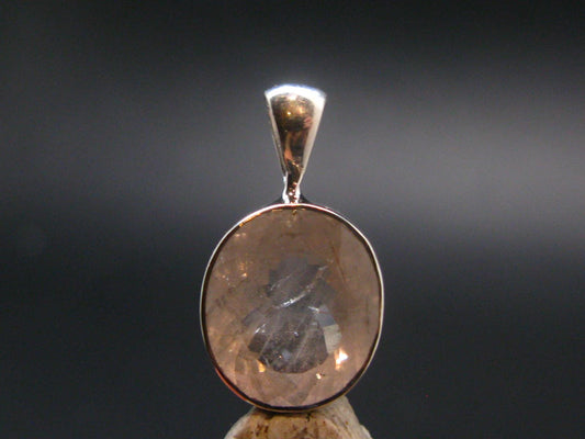 7.02 Carat Phenakite Phenacite Gem Sterling Silver Pendant from Russia - 0.8" - 3.09 Grams