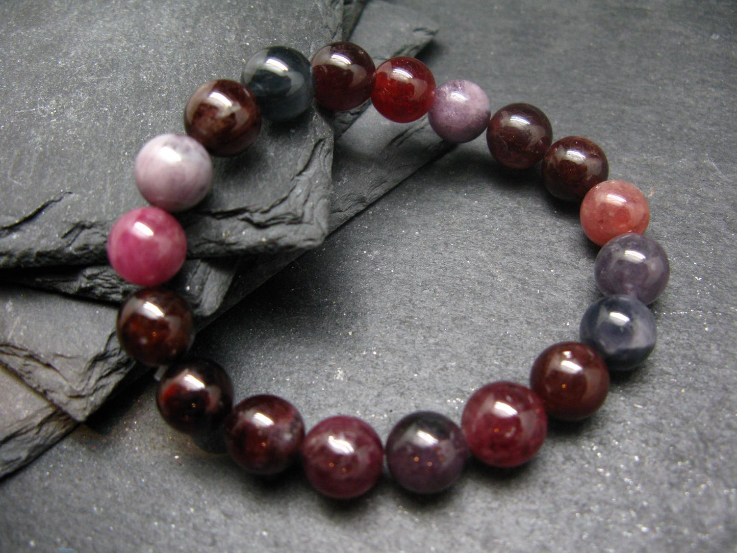 Gem Spinel Genuine Bracelet ~ 7 Inches ~ 10mm Round Beads