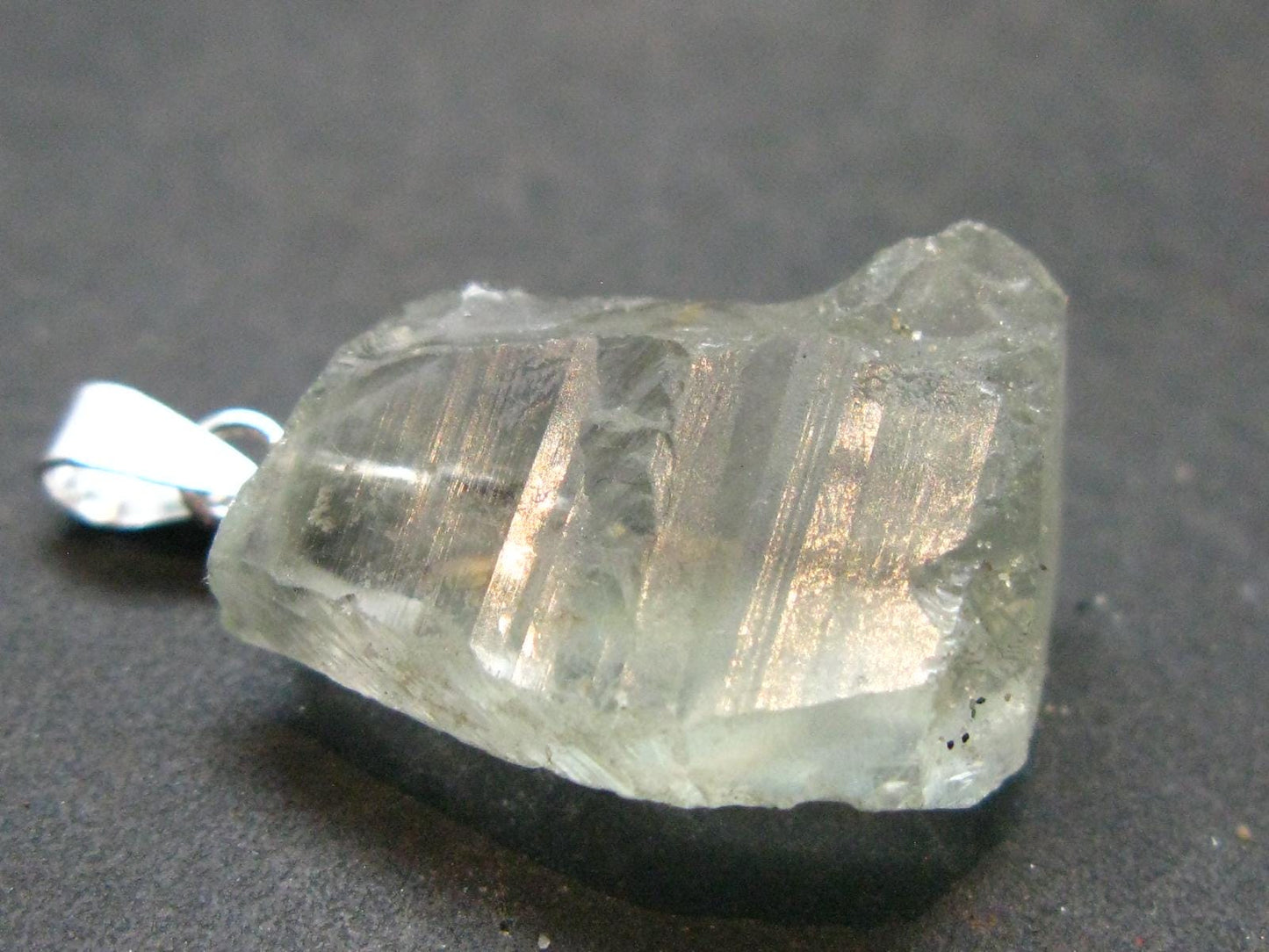 Nice Prasiolite Green Amethyst Sterling Silver Pendant - 1.0" - 15.45 Carats