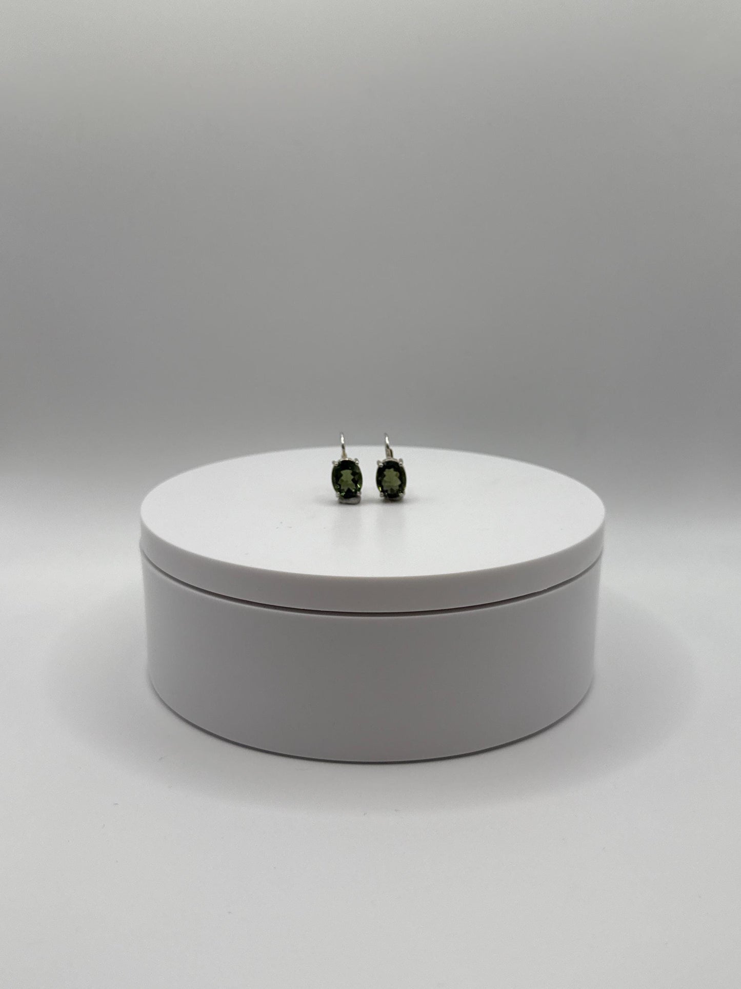 Minimalist Moldavite Earrings – Sterling Silver - Weight 2.77 Grams