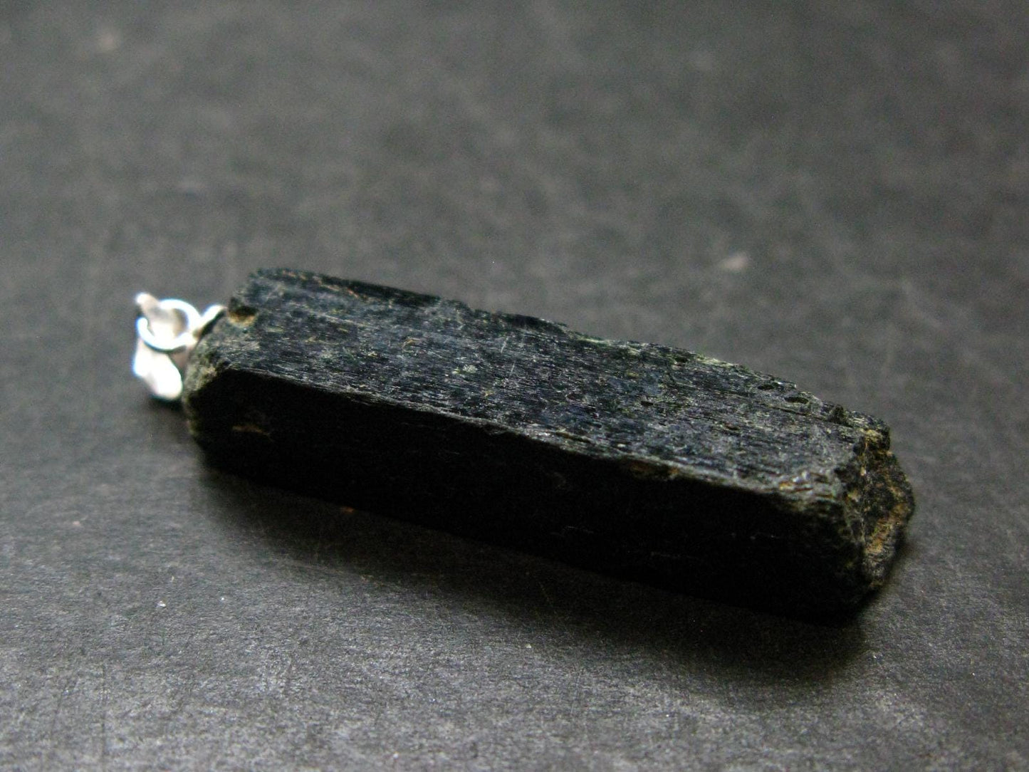 Aegirine Crystal Silver Pendant From Malawi - 1.6" - 5.75 Grams