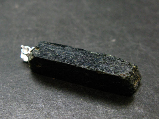 Aegirine Crystal Silver Pendant From Malawi - 1.6" - 5.75 Grams