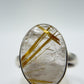 Golden Rutilated Quartz Ring – Large Oval Rutile Crystal Statement Ring - Size 8