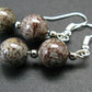 Natural Vortexite Genuine Round Beads Dangle Shepherd Hook Earrings