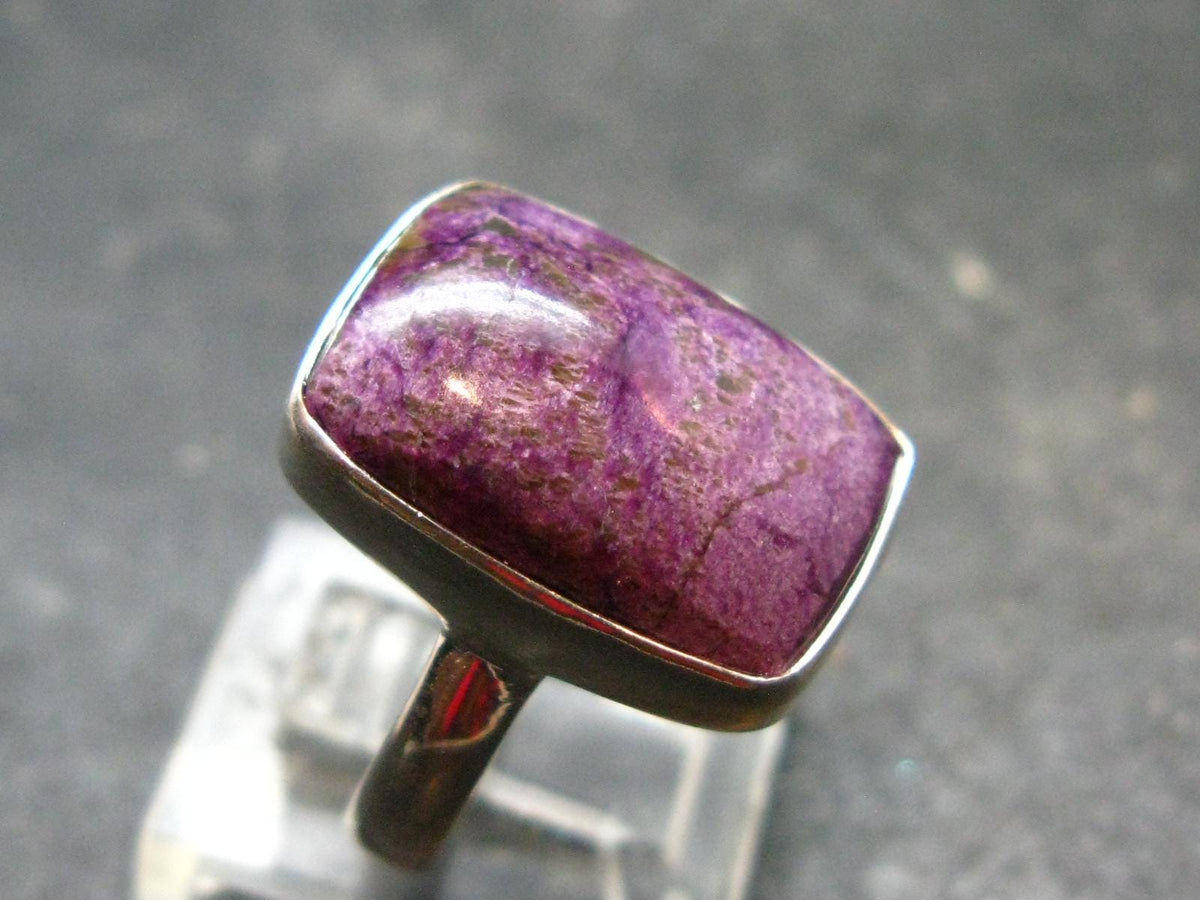Rare Stichtite Silver Plated Ring from Australia - Size 8 - 4.53 Grams
