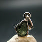 Moldavite Tektite Silver Pendant from Czech Republic - 0.7" - 0.81 Grams