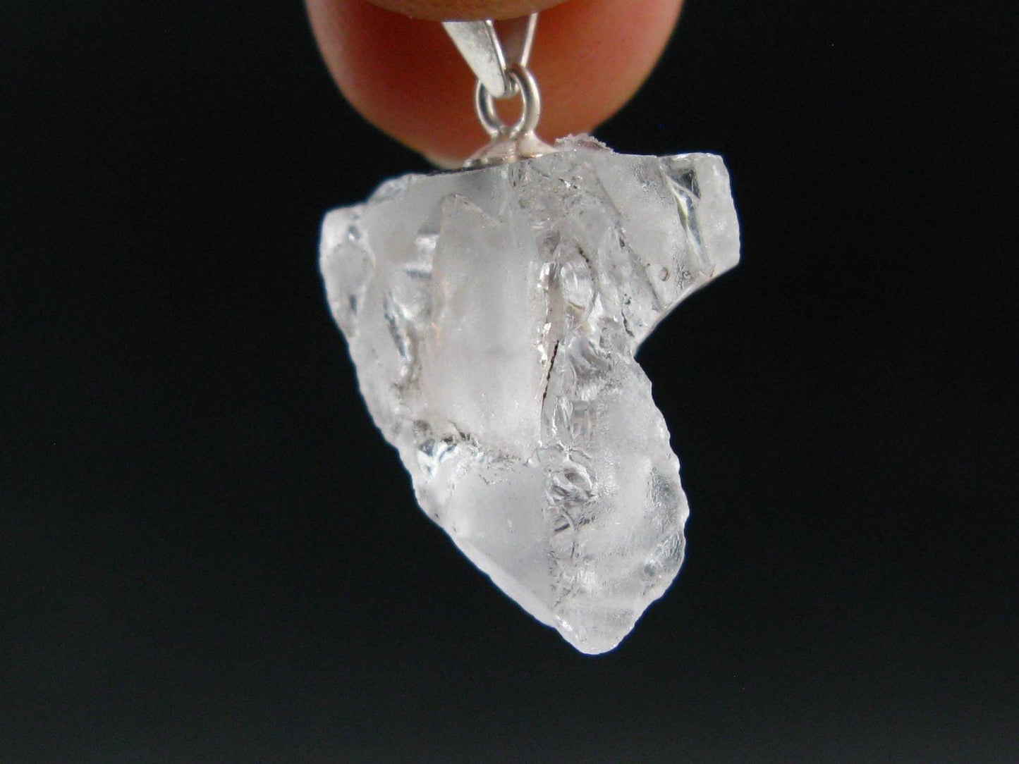 Gem Pollucite Polucite Crystal Silver Pendant from Pakistan - 1.0" - 3.04 Grams