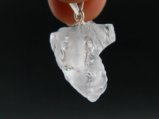 Gem Pollucite Polucite Crystal Silver Pendant from Pakistan - 1.0" - 3.04 Grams