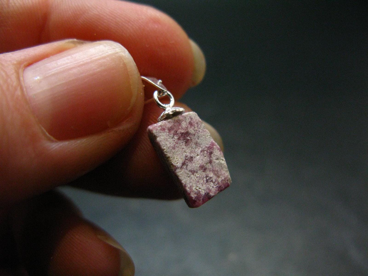 Bixbite Red Emerald Beryl Silver Pendant From Utah USA - 3.15 Carats - 0.7"