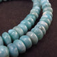Larimar Necklace Rondelle Beads From Dominican Republic - 19.5" - 30 Grams