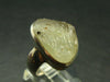 Natural Gem Raw Libyan Desert Glass Tektite Sterling Silver Ring from Libya - Size 9.75 - 9.0 Grams