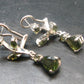 Moldavite Tektite Silver Earrings from Czech Republic - 5.28 Grams