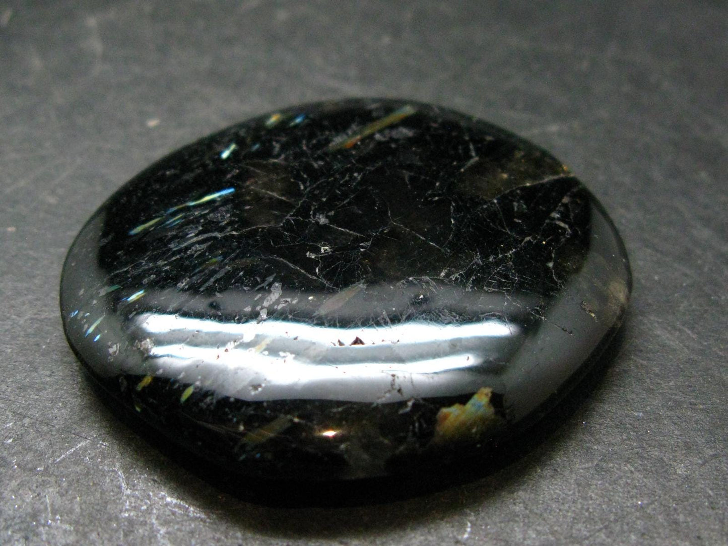 Rare Nuumite Nuummite Tumbled Stone From Greenland - 33.77 Grams - 1.9"