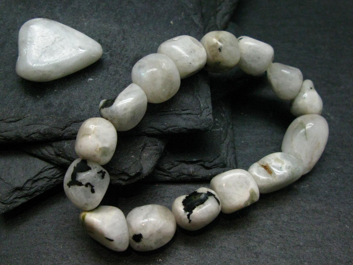 Moonstone Genuine Bracelet ~ 7 Inches ~ 12mm Tumbled Beads