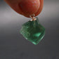 Rare!! Emerald Green Fluorite Crystal Silver Pendant From UK - 4.0 Grams - 0.8"