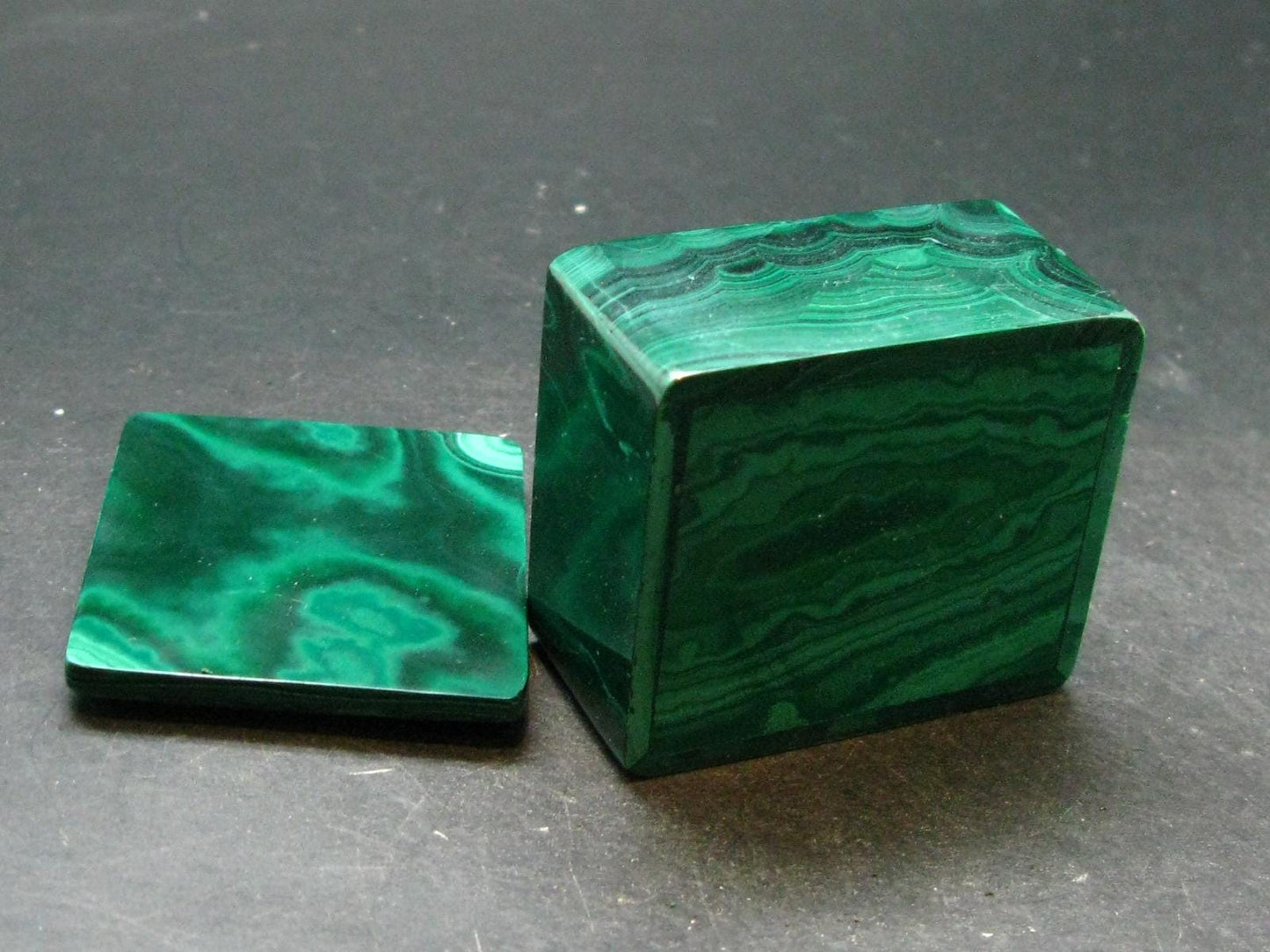 Rich Vibrant Green Malachite Box From Congo - 2.0" - 103.0 Grams