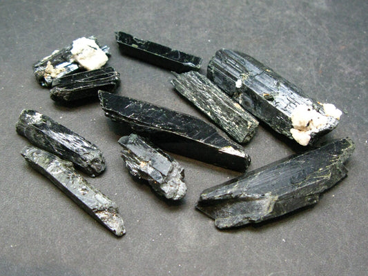 Lot of 10 Rare Aegirine Crystals From Malawi - 37.90 Grams