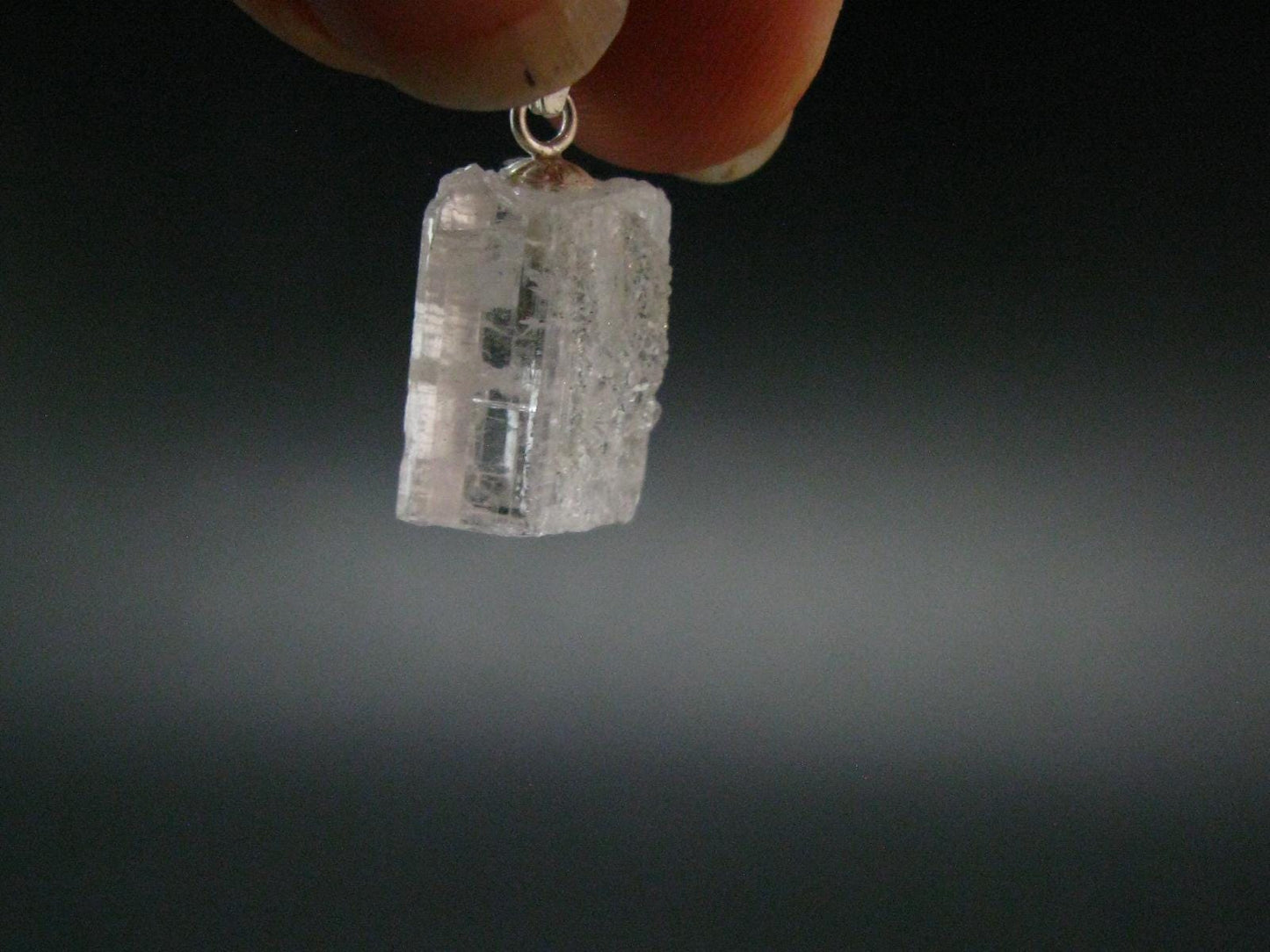Nice Terminated Danburite Crystal Silver Pendant from Russia - 0.8" - 1.90 Grams