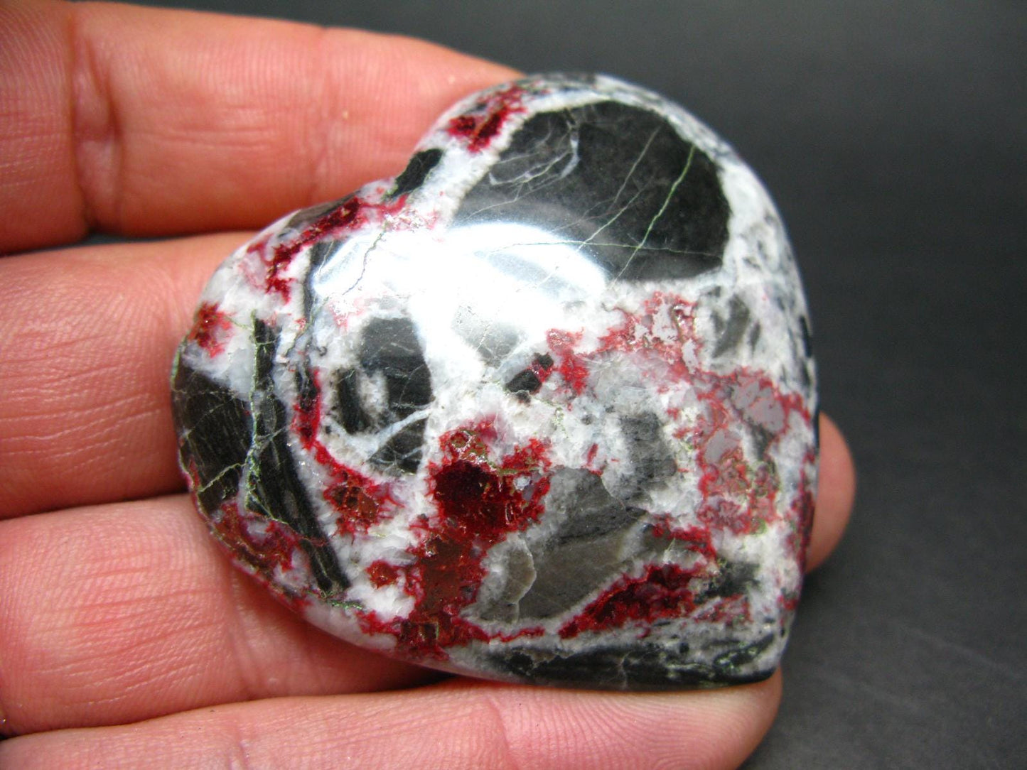 Cinnabar in Dolomite Cabochon from China - 38.19 Grams - 52x50mm