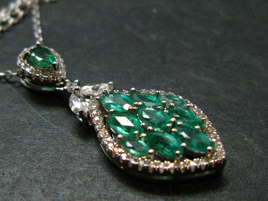 Emerald Silver Pendant W/Chain From Colombia - 3.85 Grams Total
