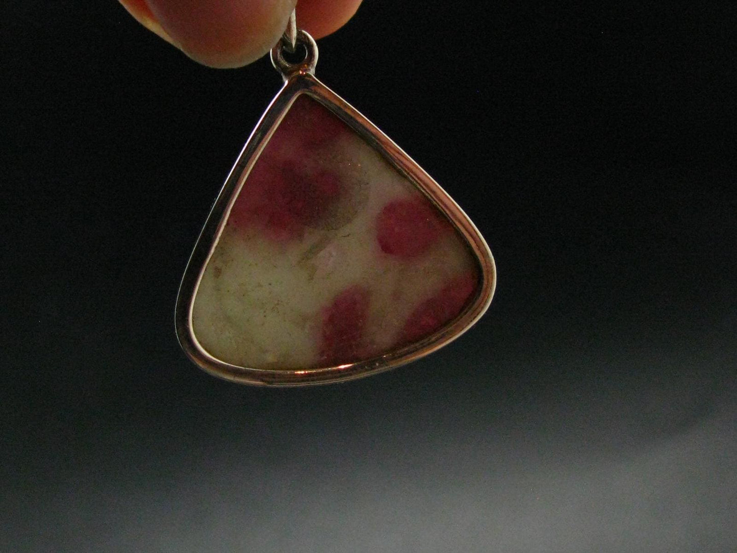 Pink Tourmaline In Quartz Crystal Silver Pendant from Brazil- 1.5" - 9.03 Grams