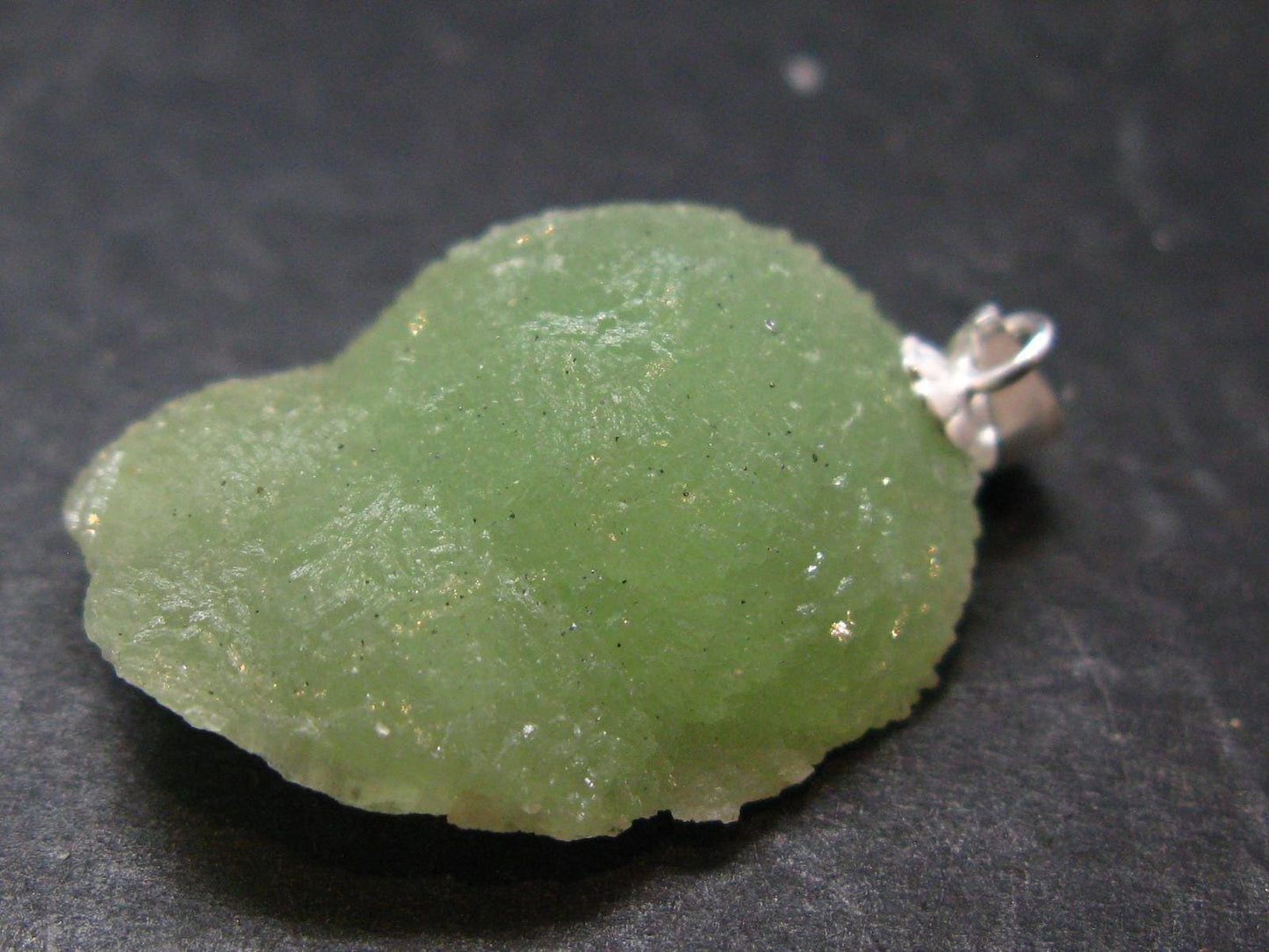 Very nice Prehnite Silver Pendant from Mali - 1.2"