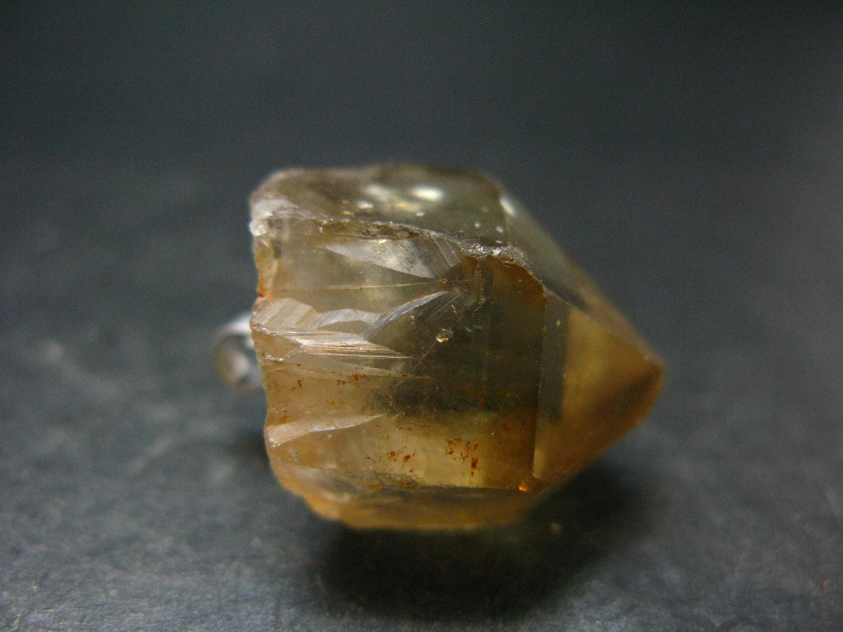 Natural Unheated Citrine Crystal Silver Pendant from Congo - 8.33 Grams