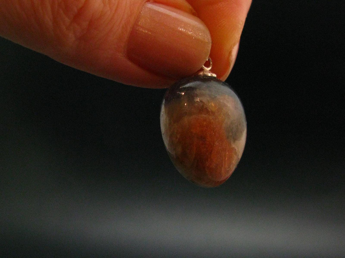 Iolite Cordierite & Sunstone Silver Pendant From India - 1.0" - 4.83 Grams