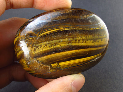 Golden Tiger Eye Tumbled Stone From South Africa - 2.3" - 78.7 Grams