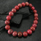 Rhodonite Genuine Bracelet ~ 7 Inches ~ 10mm Round Beads