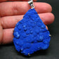 Royal Blue Rough Azurite Sterling Silver Pendant - 3.0" - 42.09 Grams